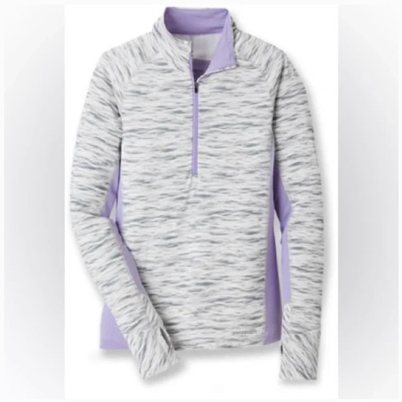 Patagonia Tops - PATAGONIA White Gray Lavender All Weather 1/2 Zip Base Layer Top Size Small.